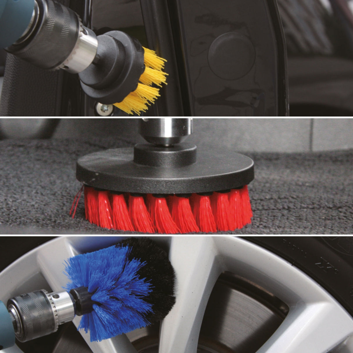 Set de perii de curățare pentru bormașină, 3 bucăți