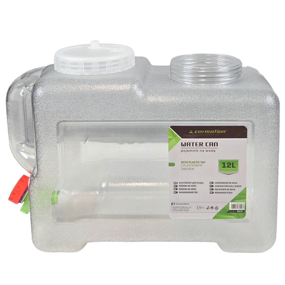 12L Transparent Plastic Jerry Can with Spout