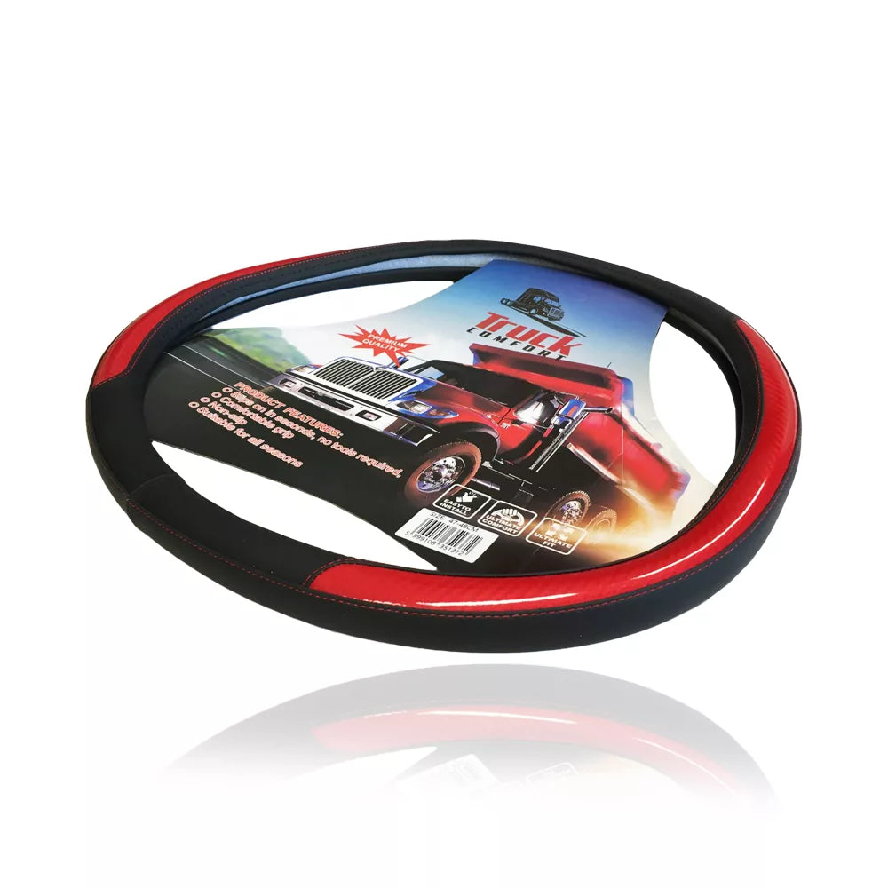 Patterned Leather-Effect Steering Wheel Cover