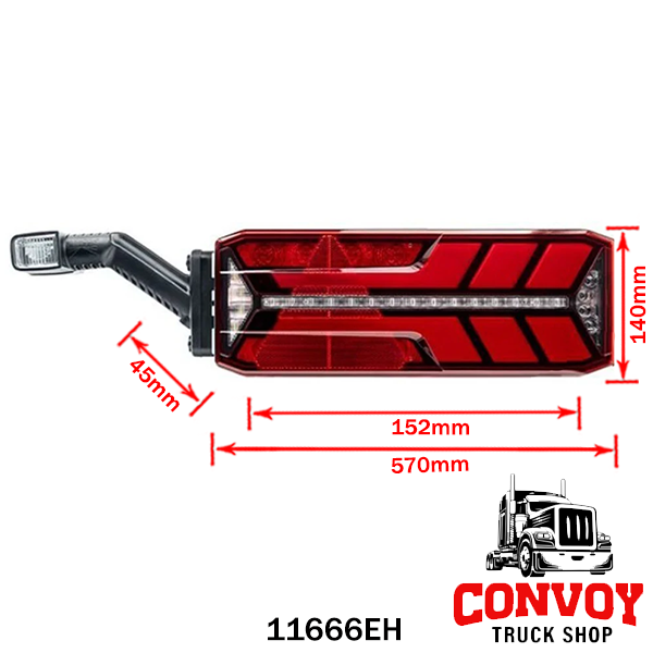 Trailer Rear Lamp with Flexible Rubber Mount, 4-Pin