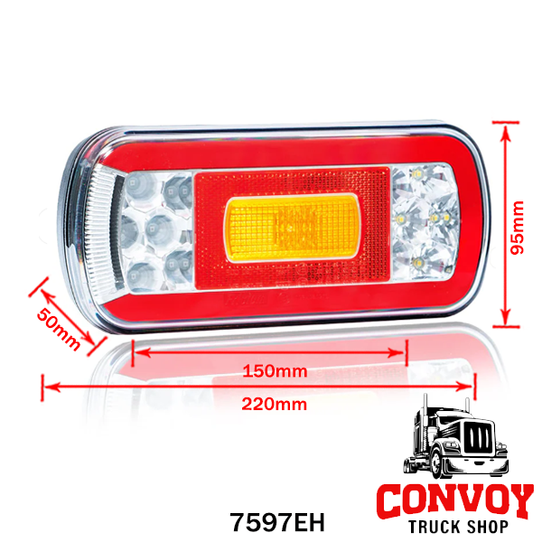 LED Rear Lamp with 5 Functions and Fog Prism