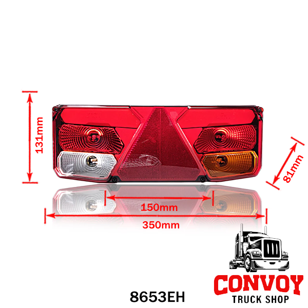 7-Function Rear Lamp with Triangular Reflector and LED Marker Light