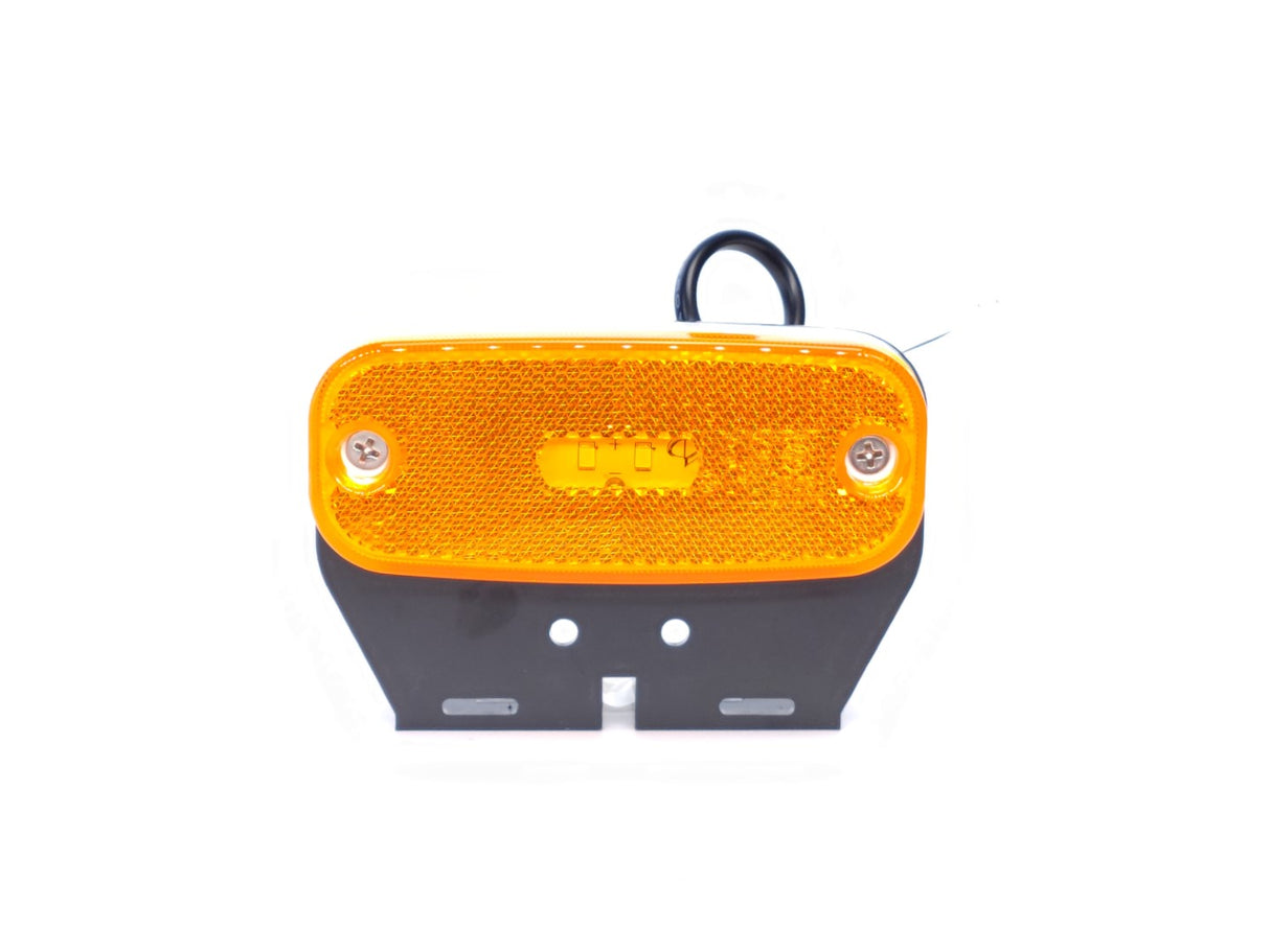 Amber LED Side Marker Lamp with Rounded Holder, 2 LEDs, 12/24V