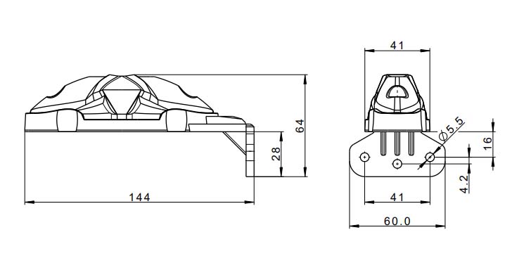 LED Position Lamp Red-White-Amber with Holder