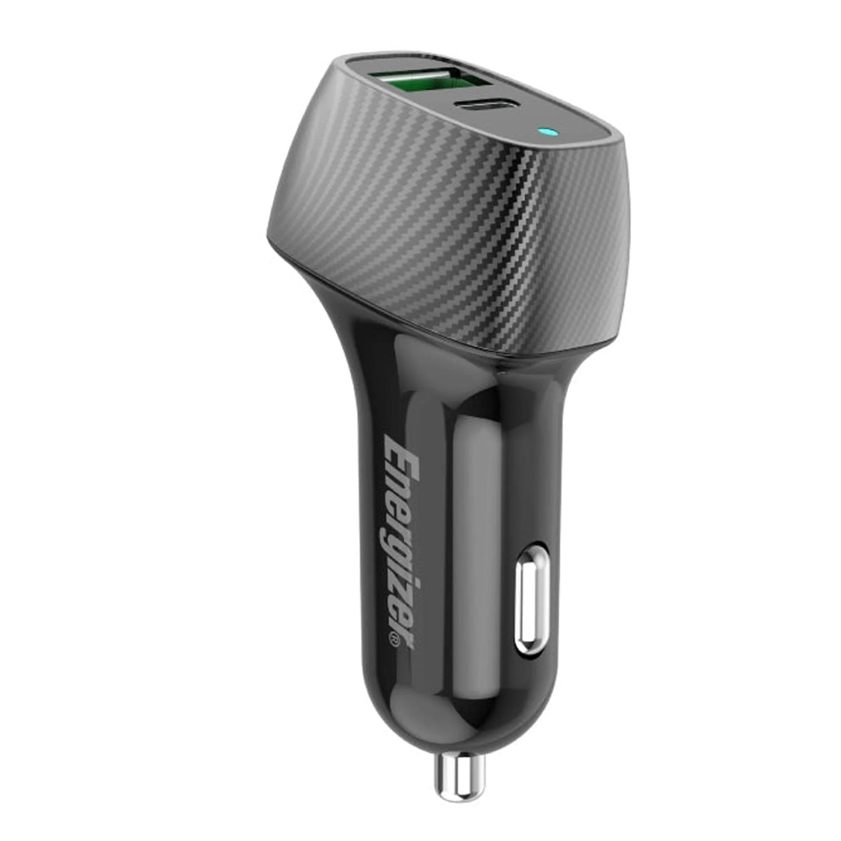 Energizer D38BK 38W Car Charger USB-A & Type-C QC – Carbon Fiber Design