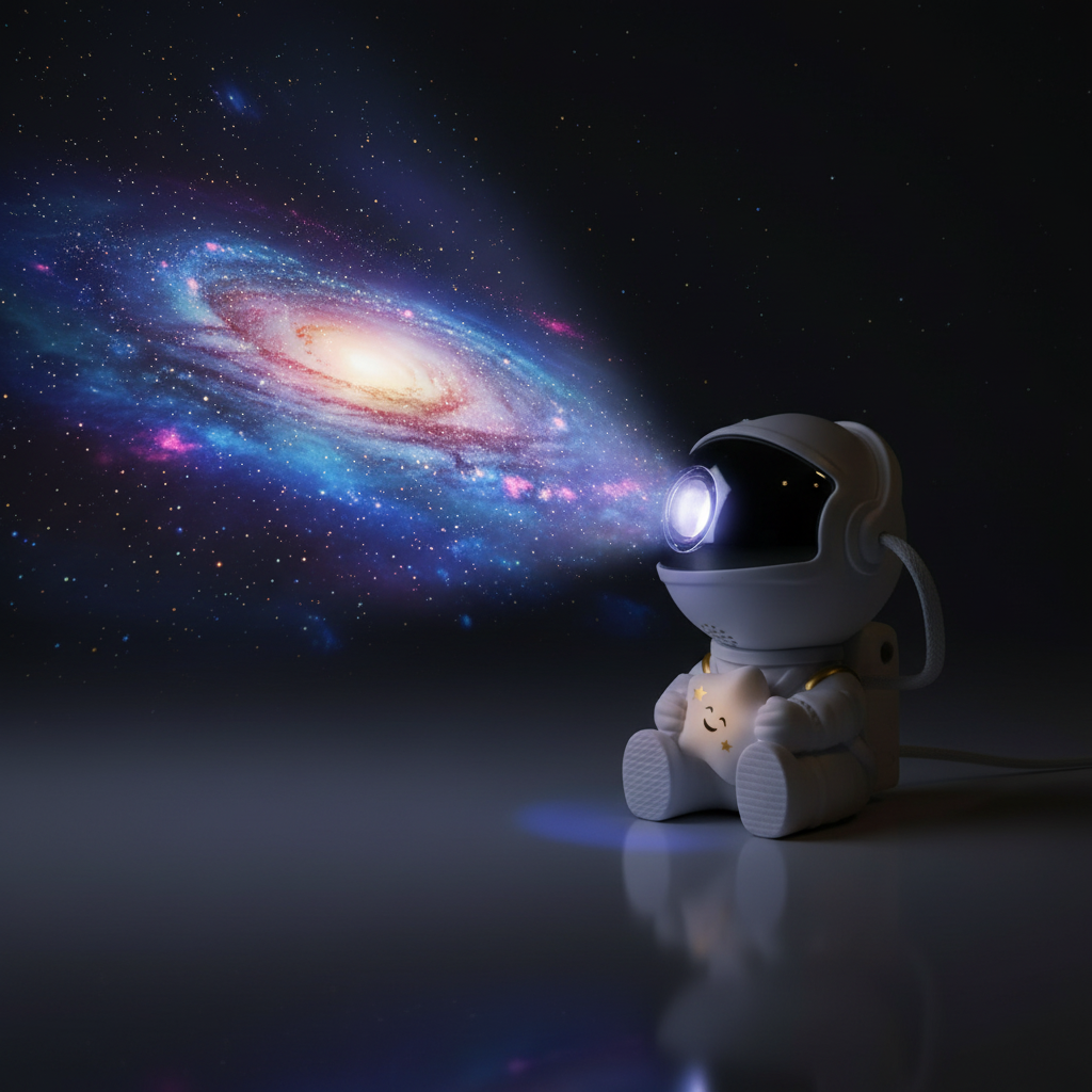 Mini Astronaut Galaxy Projector – White