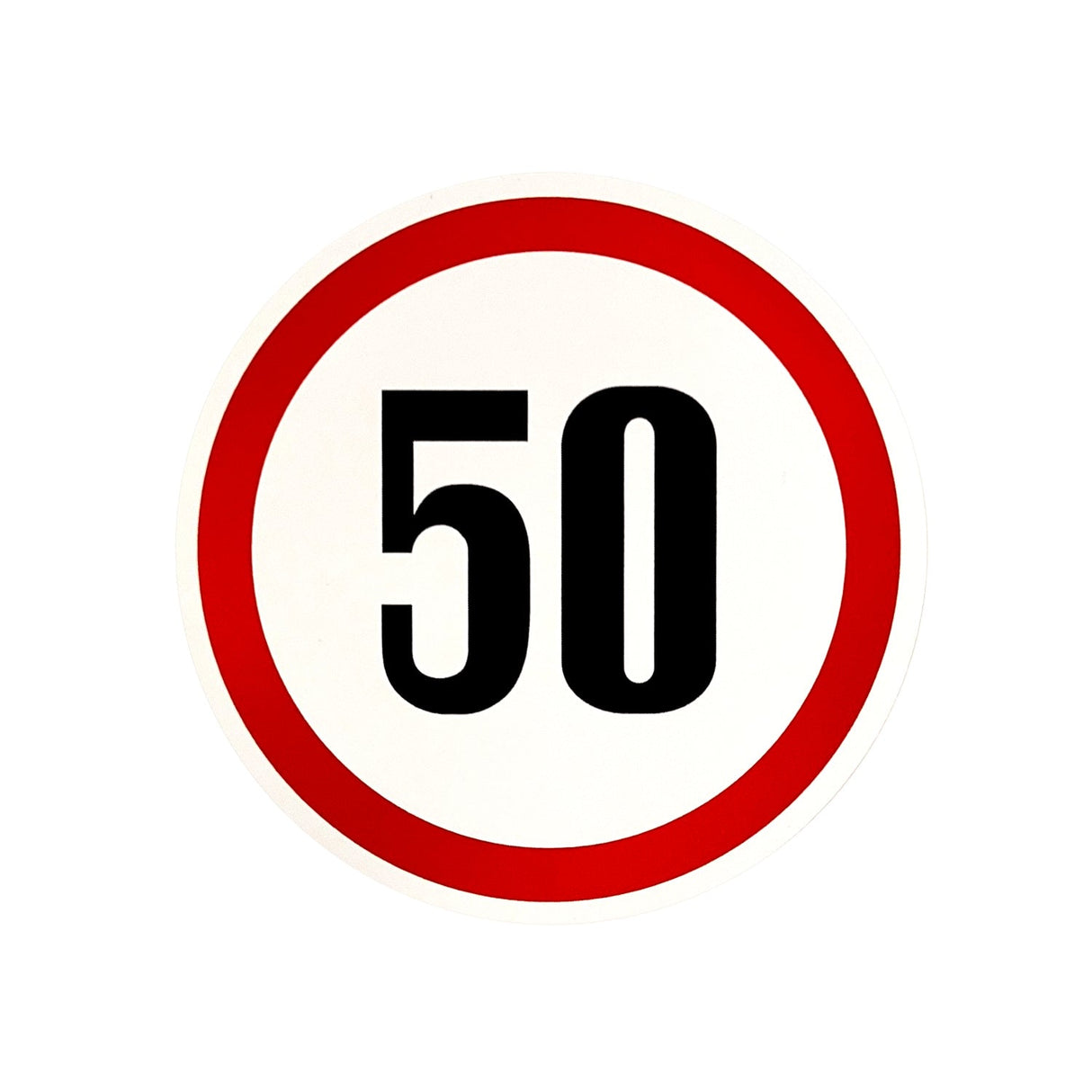 Reflective Speed Limit Sticker – 13 cm & 19 cm