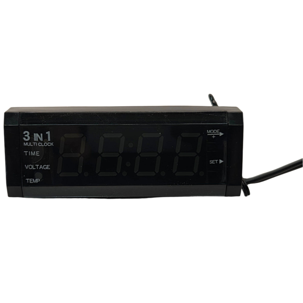 3-in-1 Car Clock with Voltmeter and Thermometer