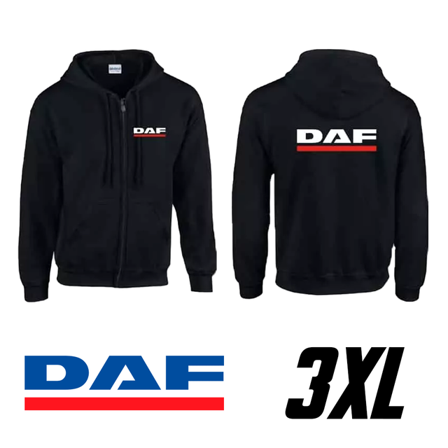 Sudadera negra con capucha y logo DAF