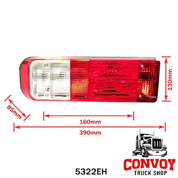5-Chamber Rear Lamp for Krone with Triangular Reflector and Connector