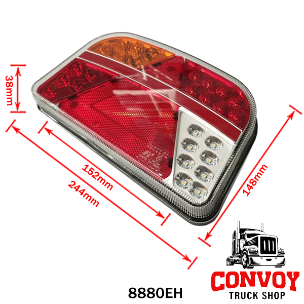 LED Lamp 7-Function Rounded Triangle Reflector 12/24V