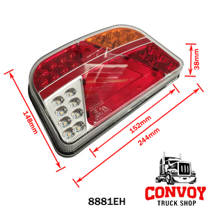 LED Lamp 7-Function Rounded Triangle Reflector 12/24V