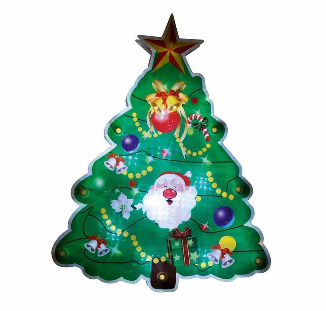 LED Christmas Tree Window Decoration, 20 cm, Battery Operated