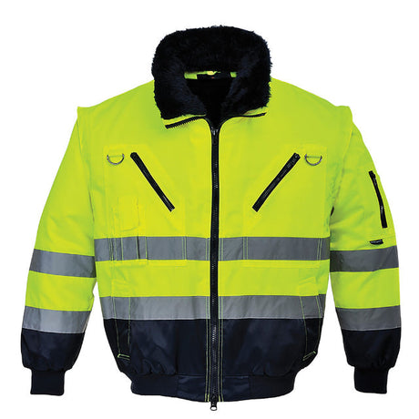 Hi-Vis Pilot Jacket Yellow-Navy 3-in-1