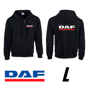 Sudadera negra con capucha y logo DAF