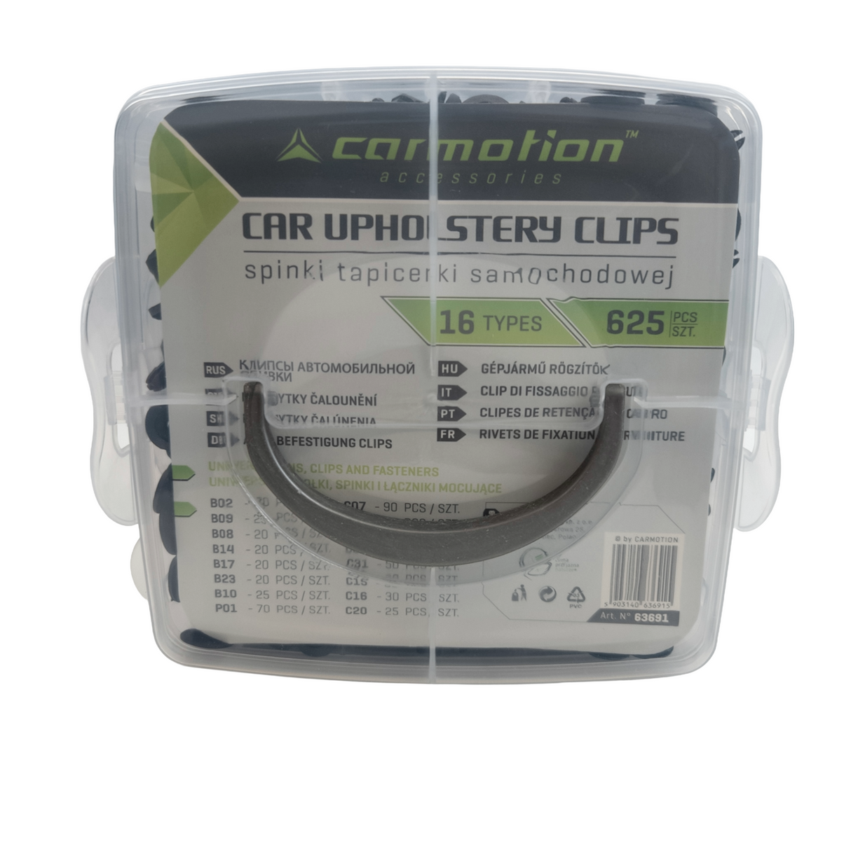 Plastic Fastener Set – 16 Types, 625 pcs