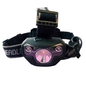 Rechargeable LED Headlamp with Adjustable Focus and Motion Sensor