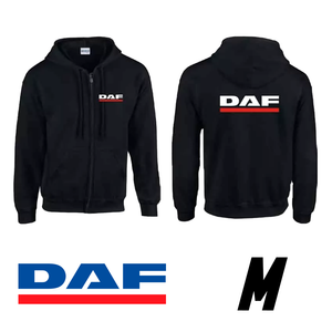 Sudadera negra con capucha y logo DAF