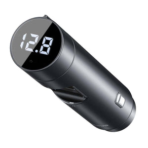Car Charger & Bluetooth FM Transmitter, BT 5.0 + 5V 3.1A Baseus Energy Column - Silver