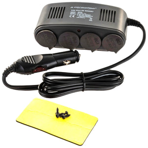 4-Way Car Cigarette Lighter Splitter, 10A