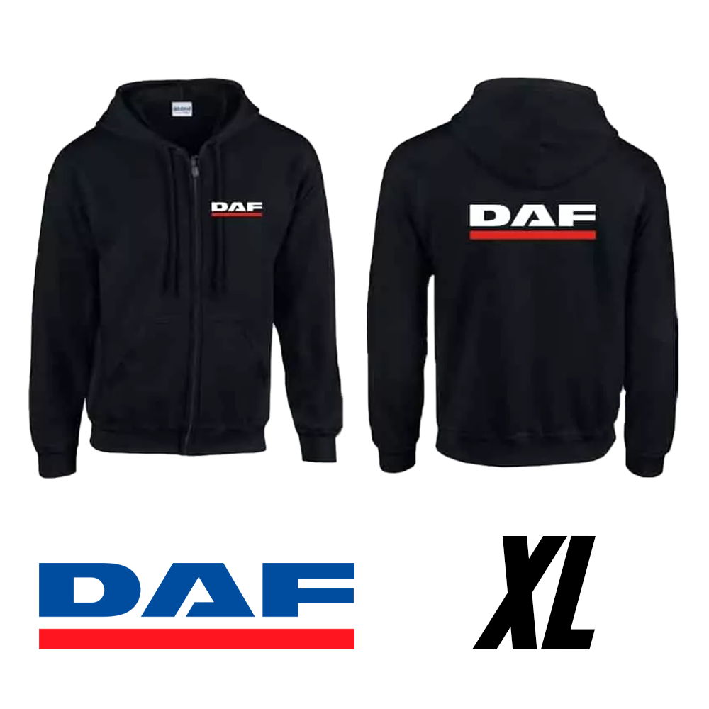 Sudadera negra con capucha y logo DAF