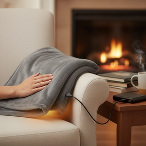 USB Heated Blanket Grey 150x80 cm